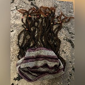 Knit Striped Hat with Braids